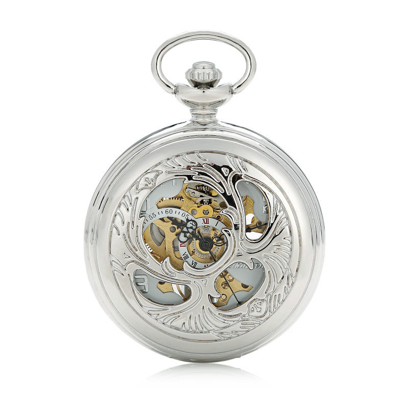 The Voyager Silver - Skeleton Arabic Pocket Watch