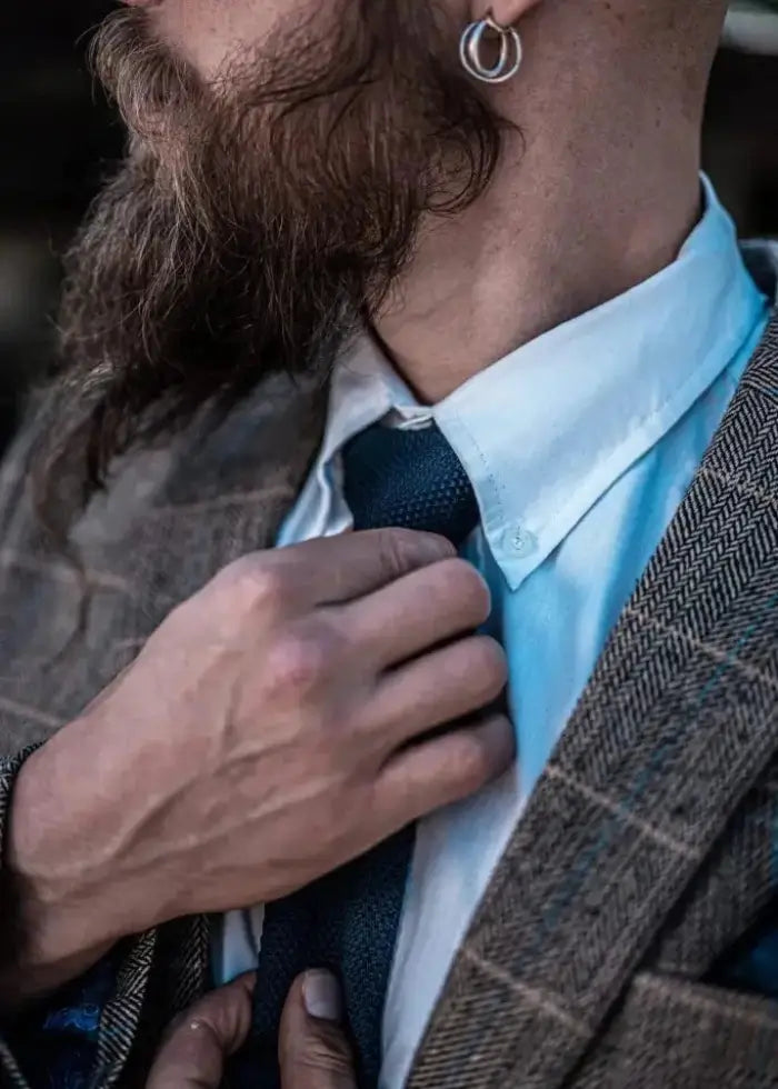 Brown Herringbone Tweed 3-Piece Suit – Double-Breasted 1920s Inspired Style
