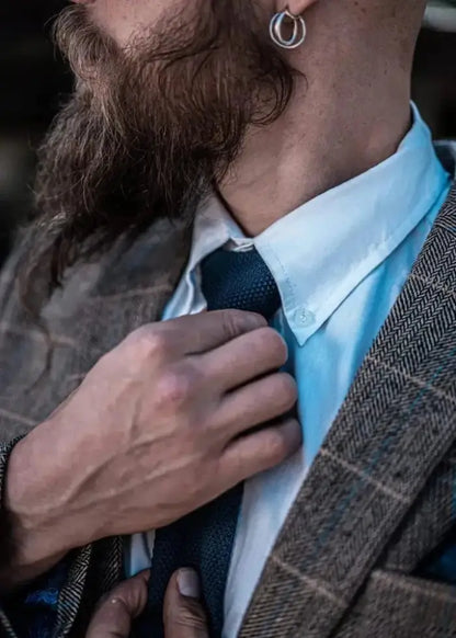 Brown Herringbone Tweed 3-Piece Suit – Double-Breasted 1920s Inspired Style