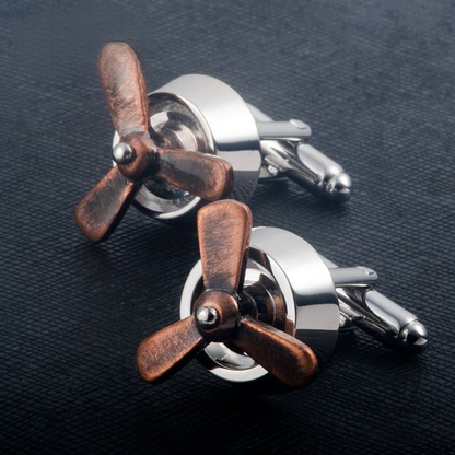 3D Rotating Propeller Metal Cufflinks