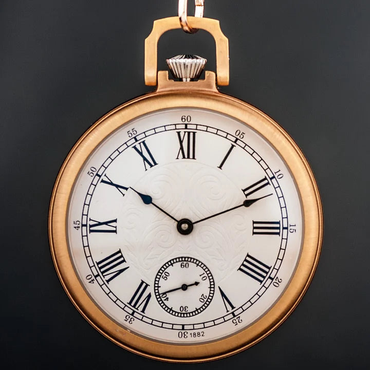 Royal Copperware London 1882 Antique Mechanical Pocket Watch Diamond-bearing Mechanical Movement with Ruby Jewels