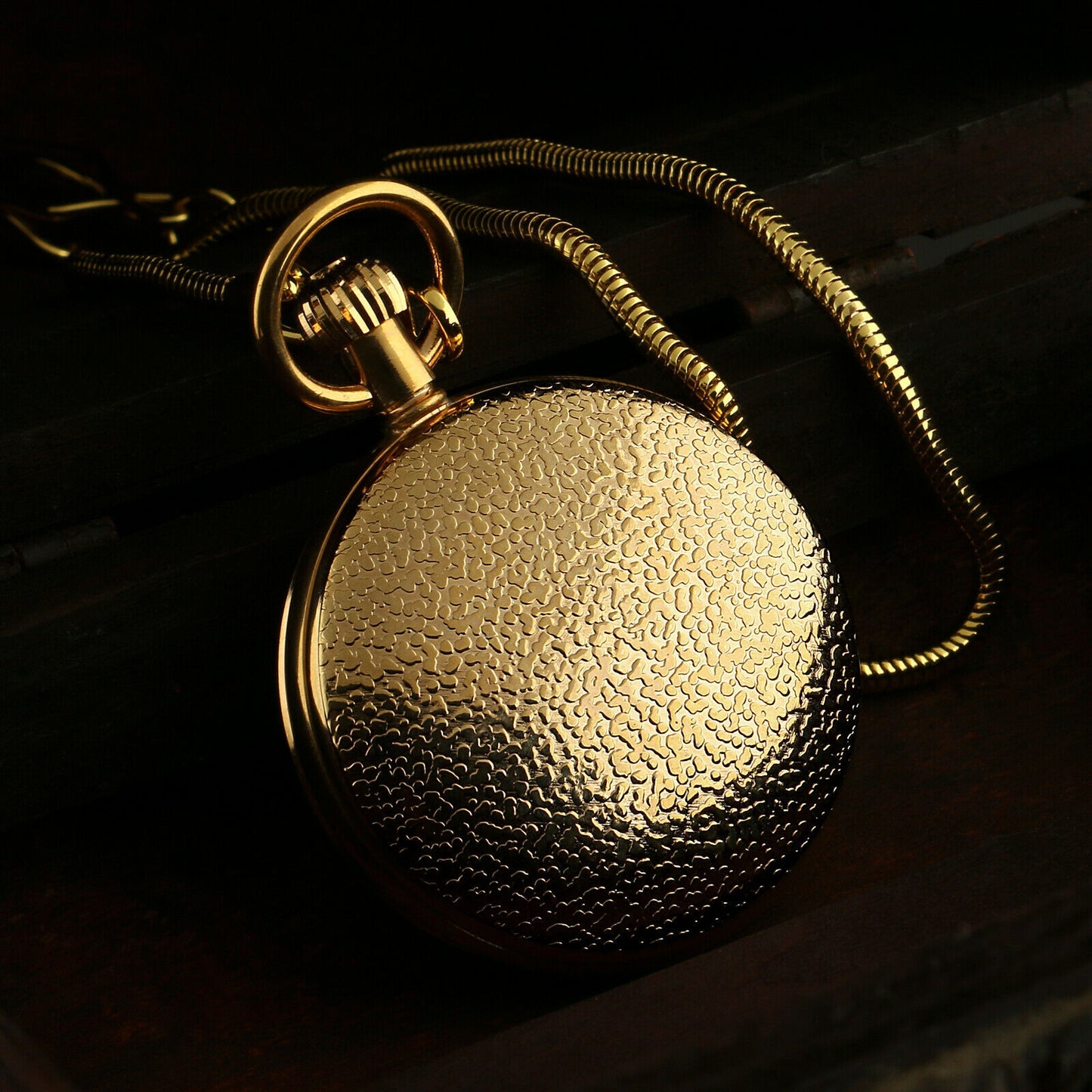 NO.1 Vintage Men's Flywheel Moonphase All Brass Mechanical Pocket Watch