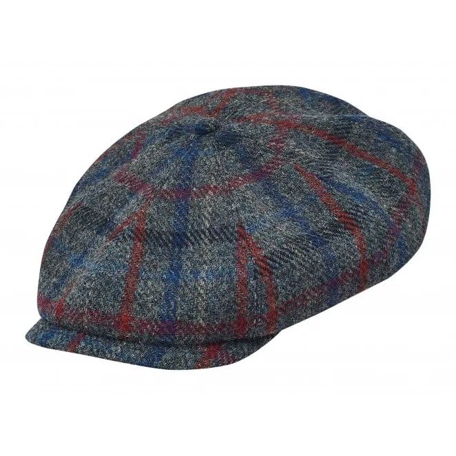 PEAKED CAPS SHELBY - HARRIS TWEED Genuine Scottish Harris Tweed 8 Panels Man Cap