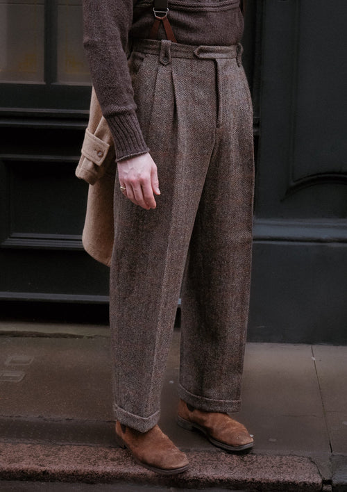 Scotland Tweed Trousers - Brown Check