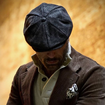 Schiebermütze Wolle Britischer Stil Vintage Flat Cap