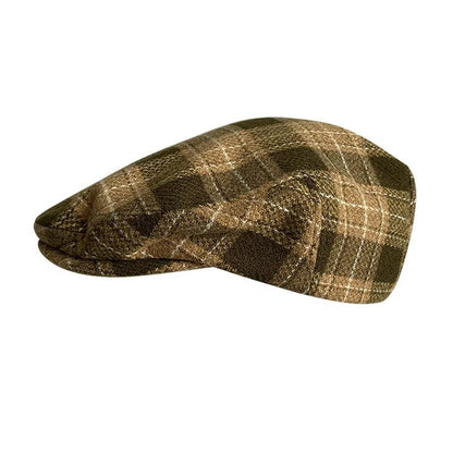 La casquette plate en tweed Oxford-Harris à visière