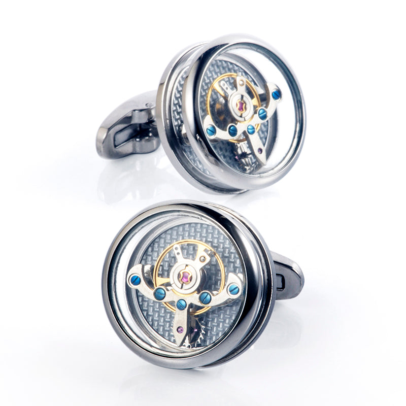 Automatic Gear-Rotating Movement Cufflinks