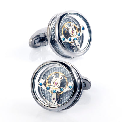 Automatic Gear-Rotating Movement Cufflinks