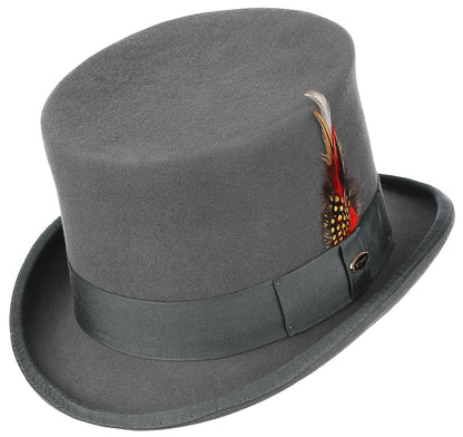 Abraham Lincoln Victorian High-Crowned Wool Top Hat - Black
