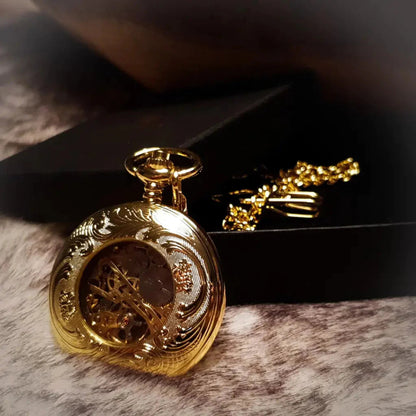 Savonnette Gold Double Cover Gusset Skeleton Pocket Watch
