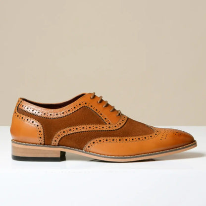 Elegant Men’s Wingtip Brogues – Bradley Brown Leather Oxford Shoes by Marc Darcy