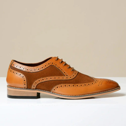 Elegant Men’s Wingtip Brogues – Bradley Brown Leather Oxford Shoes by Marc Darcy