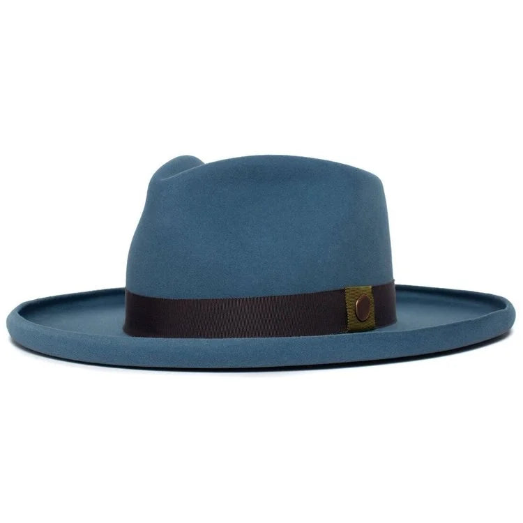 Polished Wide Brim Felt Fedora