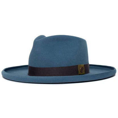 Polished Wide Brim Felt Fedora