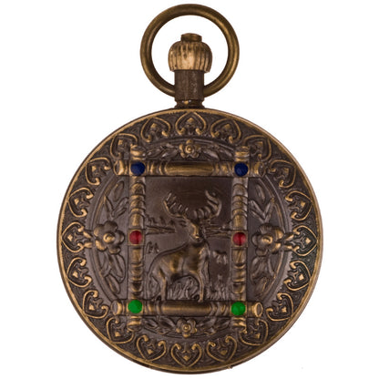Antique Men's Commemorative Pure Copper Collectible Mechanical Pocket Watch Double Opening Design Bronze