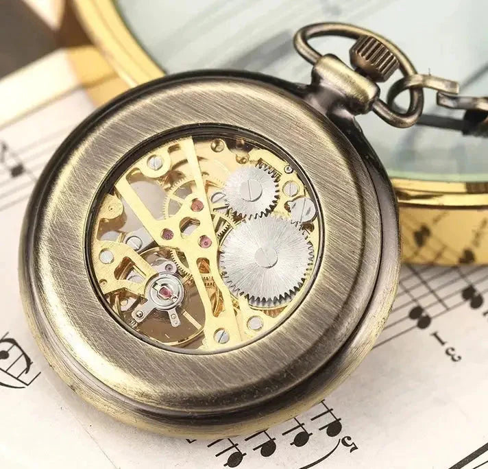 Royal Bronze Skeleton Pocket Watch