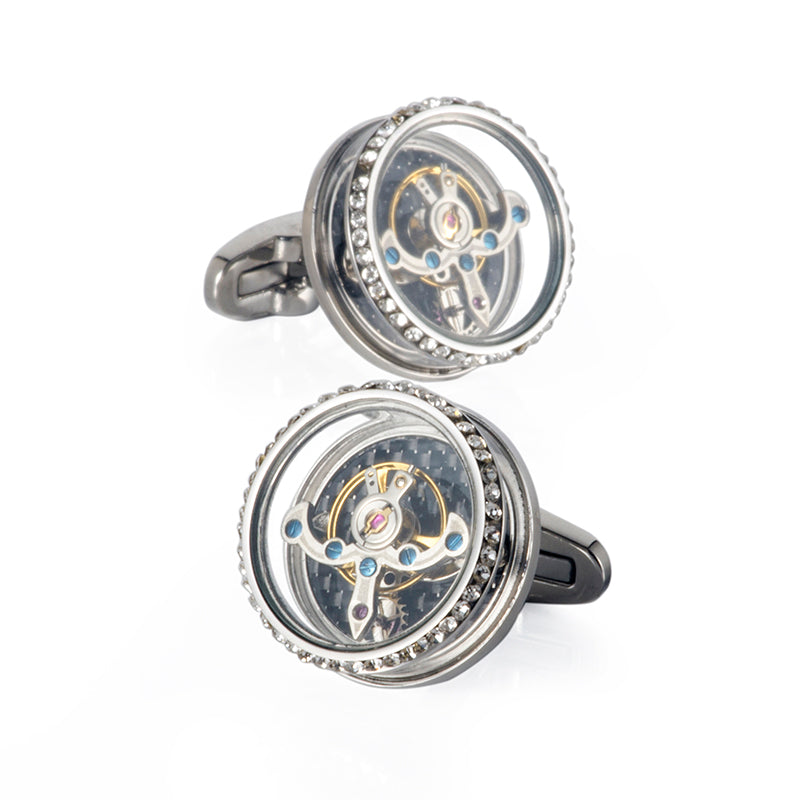 Automatic Gear-Rotating Movement Cufflinks