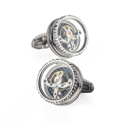 Automatic Gear-Rotating Movement Cufflinks