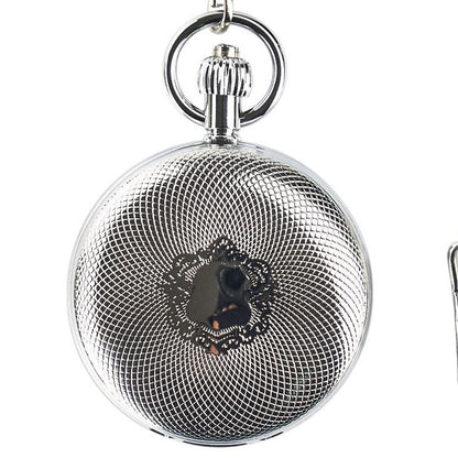 Classic Double-Open Tourbillon Manual Pocket Watch – Vintage Brass Enamel Mechanical Timepiece