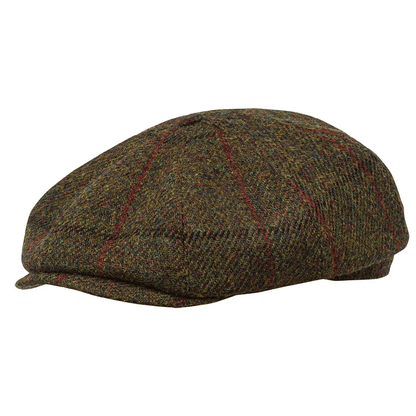 PEAKED CAPS Genuine Scottish Harris Tweed 8 Panels Man Cap Wool Large Crown