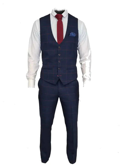 Navy Blue 3-Piece Suit for Men – Classic Formal Wedding & Business Attire
