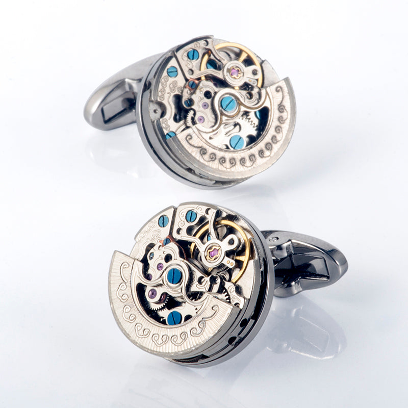 Automatic Gear-Rotating Movement Cufflinks