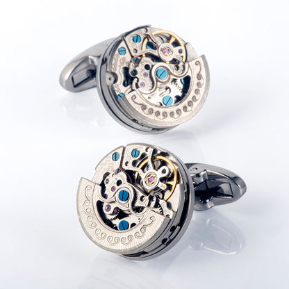 Automatic Gear-Rotating Movement Cufflinks