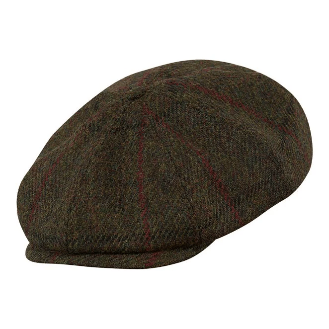 PEAKED CAPS Genuine Scottish Harris Tweed 8 Panels Man Cap Wool Large Crown