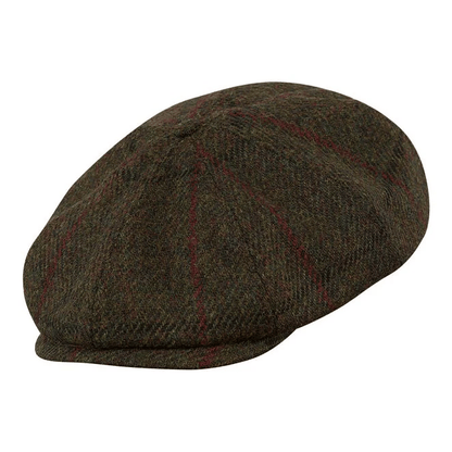 PEAKED CAPS Genuine Scottish Harris Tweed 8 Panels Man Cap Wool Large Crown