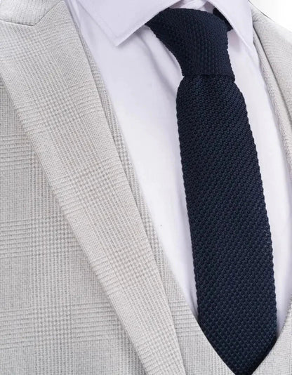 White Checkered 3-Piece Suit for Men – Elegant Wedding & Party Outfit