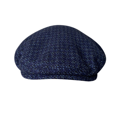 THE PEAKED Marl Flat Hat Barbour-Harris Tweed