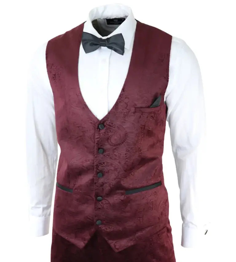 Smoking wine red velvet paisley