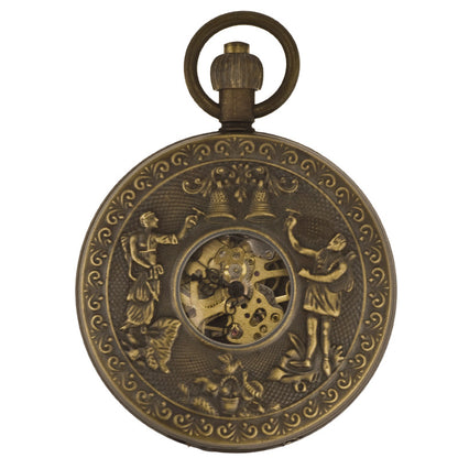 Antique Men's Commemorative Pure Copper Collectible Mechanical Pocket Watch Double Opening Design Bronze