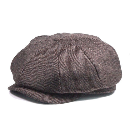 Schiebermütze Wolle Britischer Stil Vintage Flat Cap