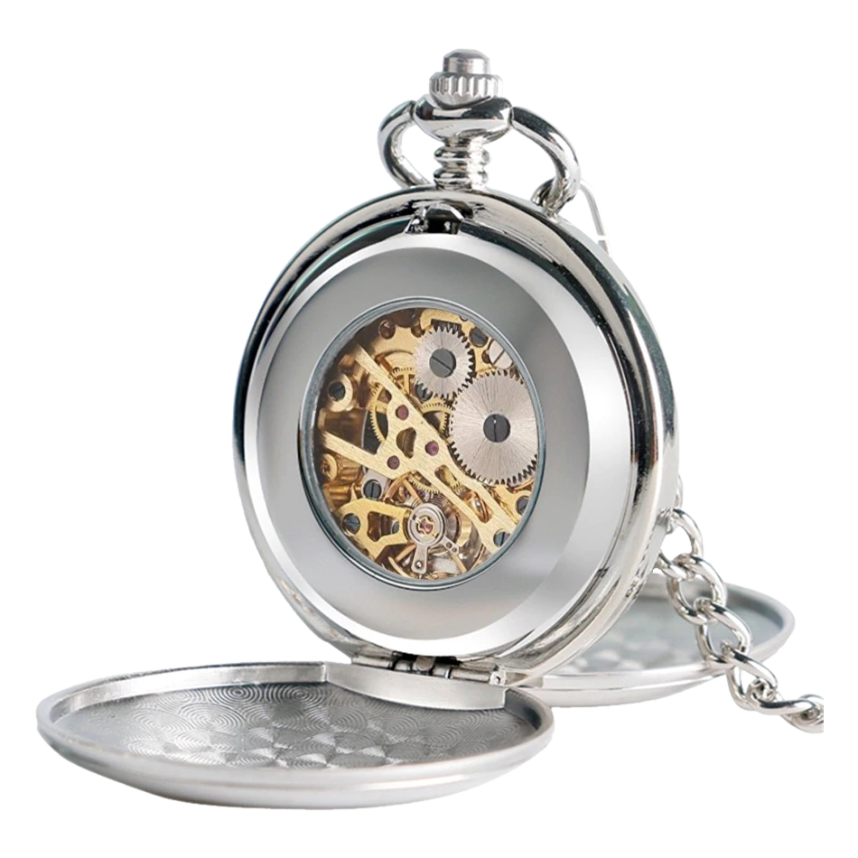 Royal Mechanical Silver Double Hunter Pocket Watch
