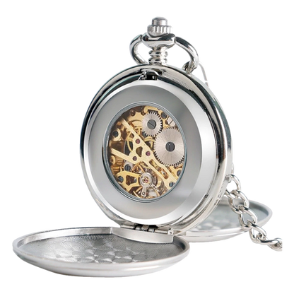 Royal Mechanical Silver Double Hunter Pocket Watch